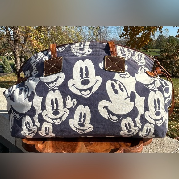 Vintage Dooney & Bourke Mickey Faces Large Domed Satchel Rare GUC - Picture 10 of 17